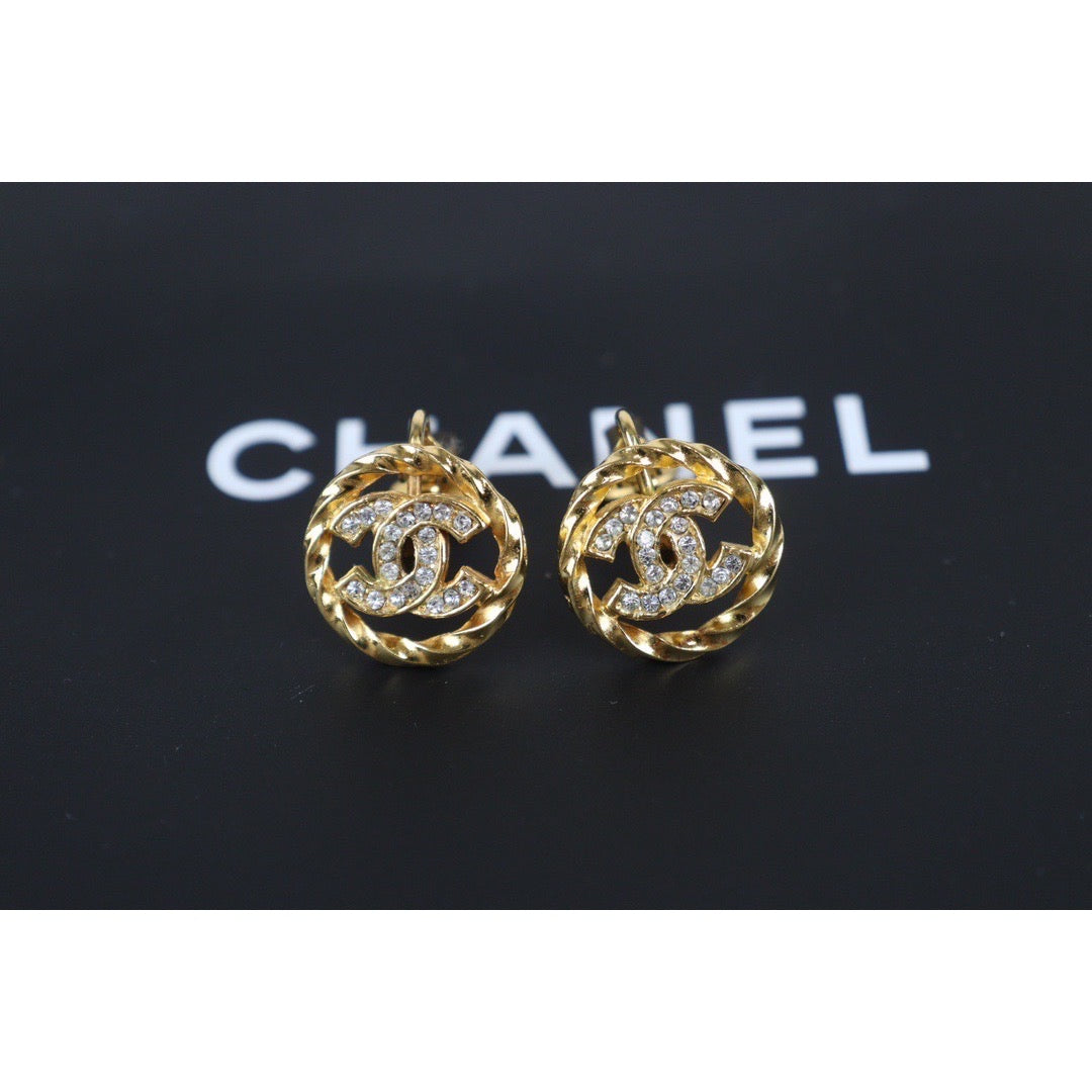 Rank A ｜CHANEL COCO Mark Diamond Vintage Earrings ｜23092623