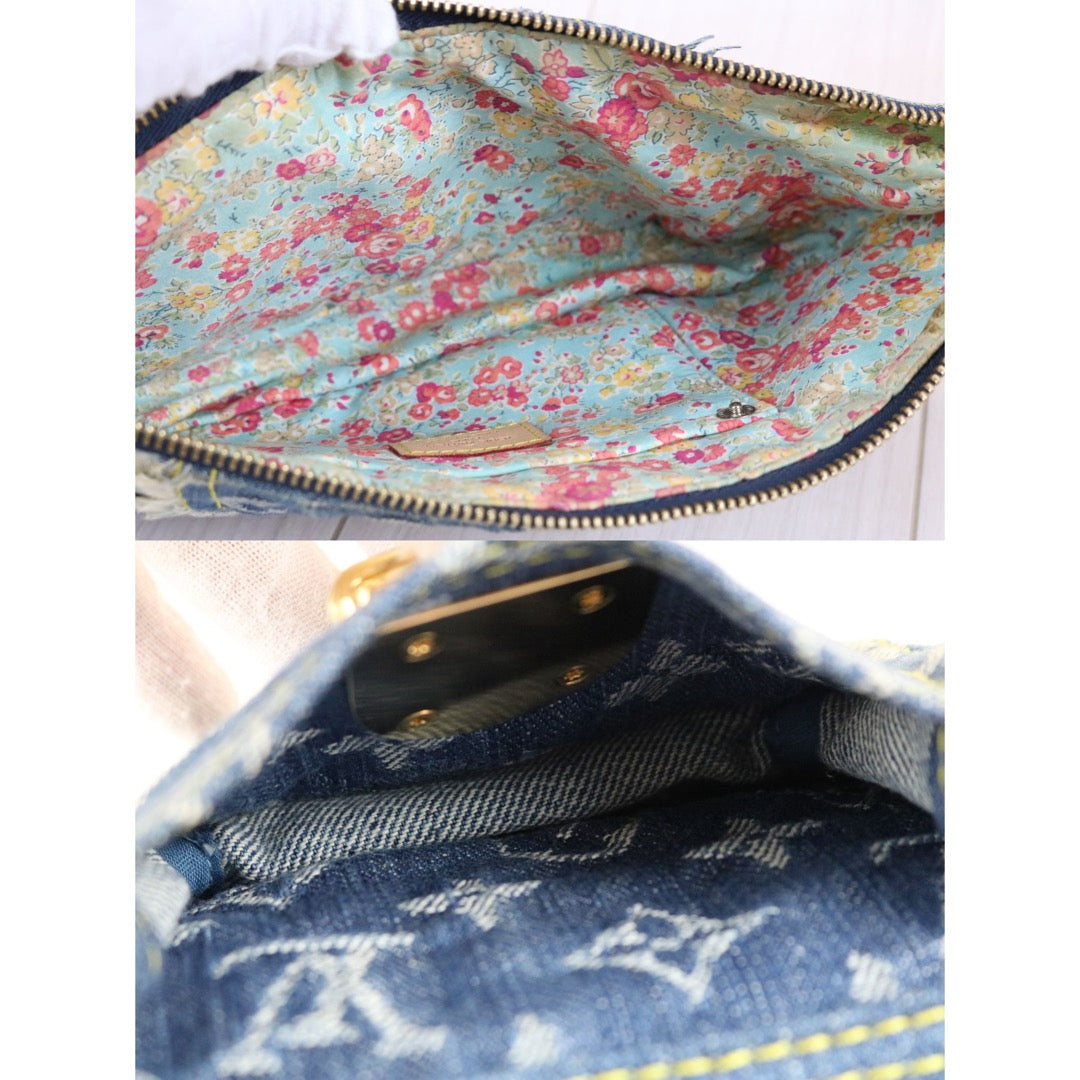 Include Entrupy Certificate of Authenticity｜Good ( Rank AB)｜Louis Vuitton Monogram  Denim Patchwork Pouchy ShoulderBag  ｜Z26091508