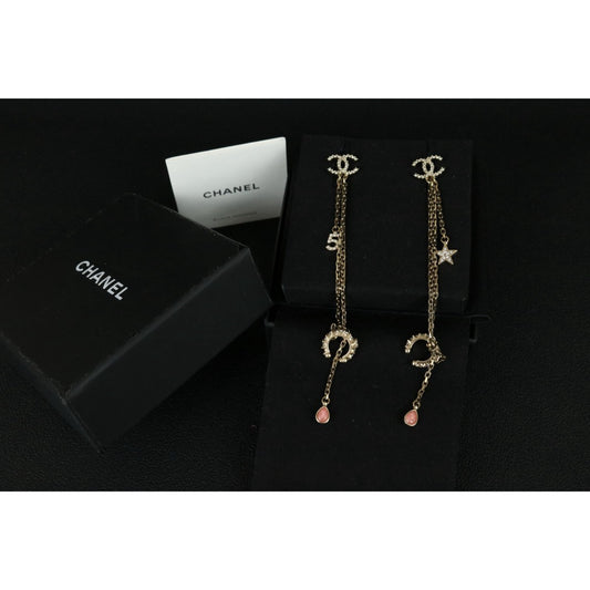 Excellent（Rank SA）｜ CHANEL Coco Mark Rhinestone star Pearl Earrings ｜X25041302