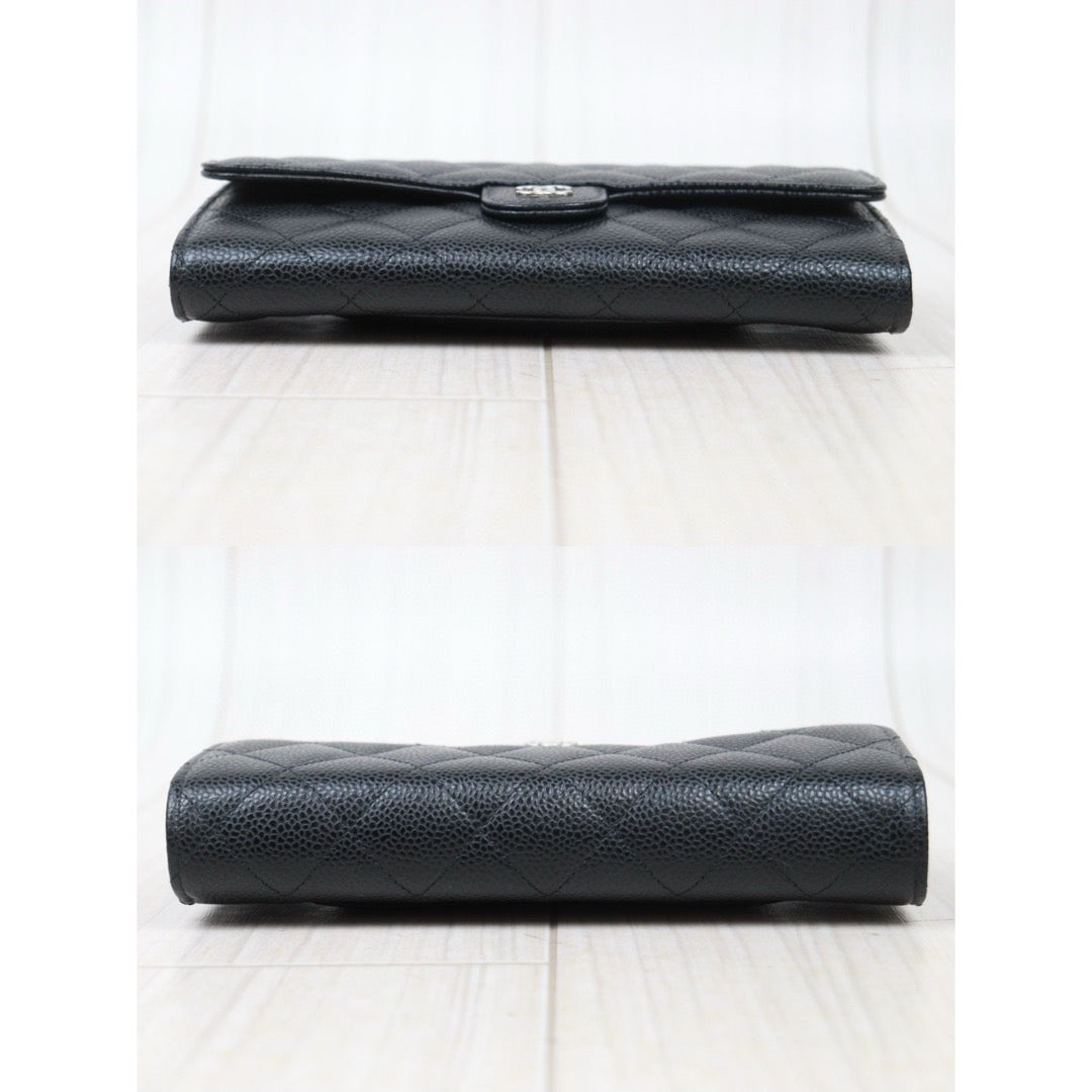 CHANEL  Excellent（Rank SA）｜CHANEL Caviar Skin Black Long Wallet Made In 2019 - 2020 Year｜24122302