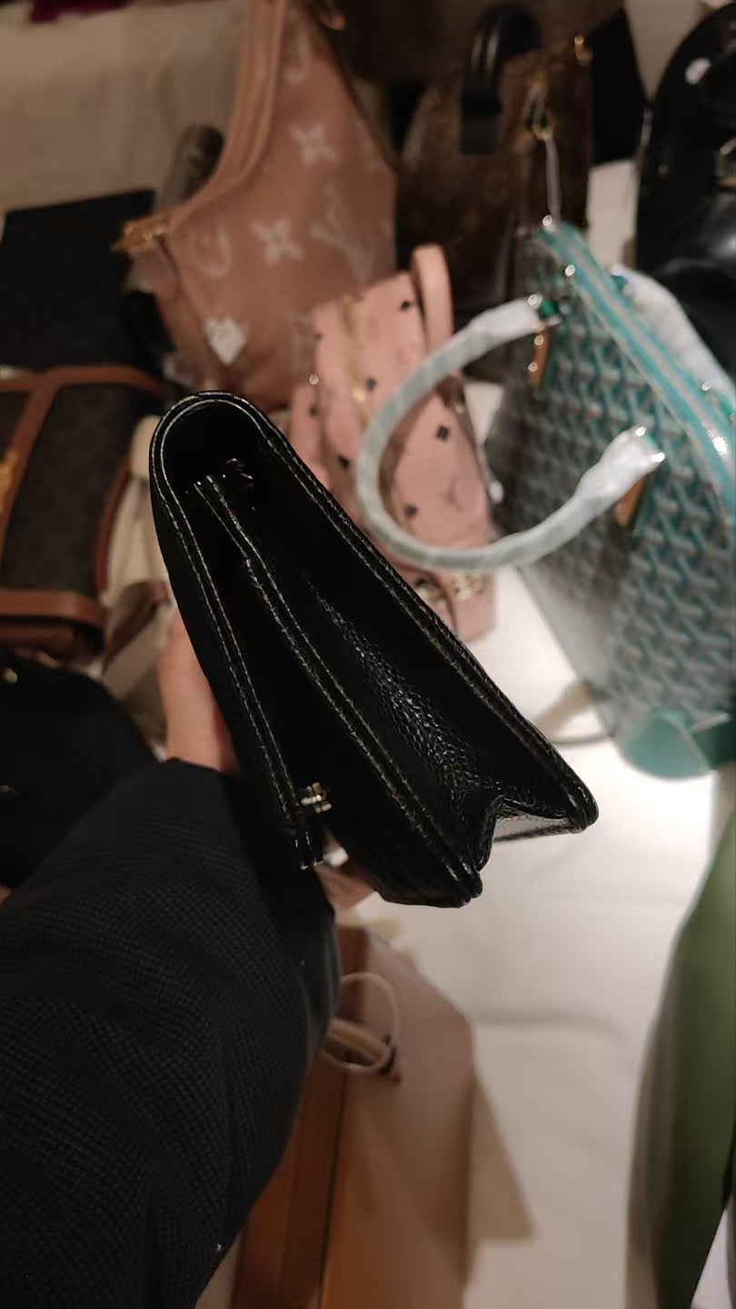 CHANEL Matelasse Caviar Skin Chain Wallet Black Silver Hardware Made in 2021-2022 Year