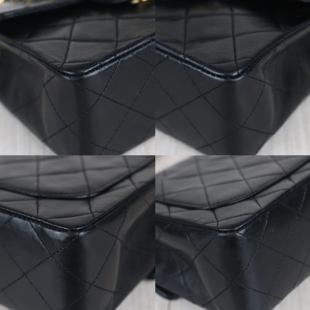 Rank AB ｜ CHANEL Black Lanbskin Square 17 Shoulder Bag Made In 1986～1988 Year ｜23091807