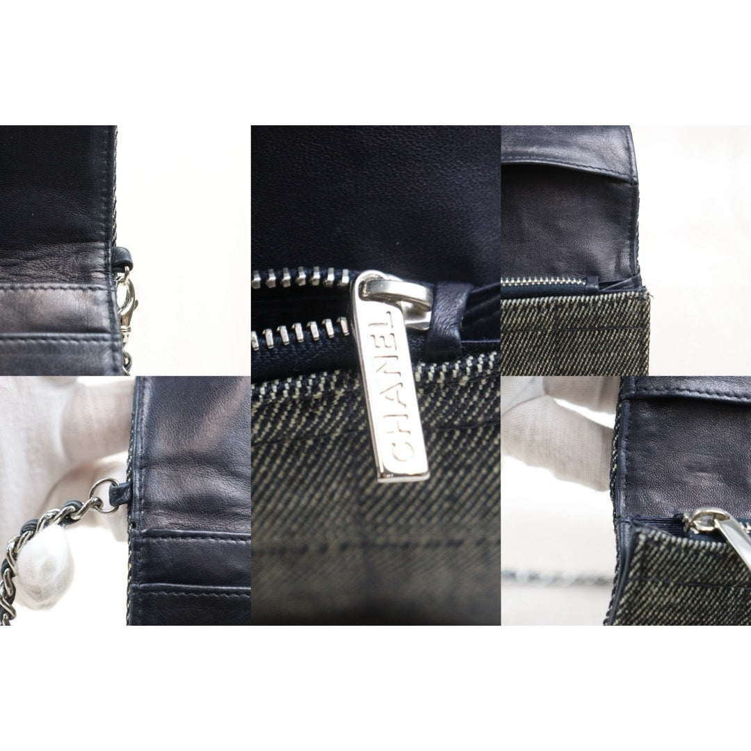 Good ( Rank AB)｜ CHANEL Denim Chocolate Bar Chain Bag Made in 2002-2003 Year｜V24122605