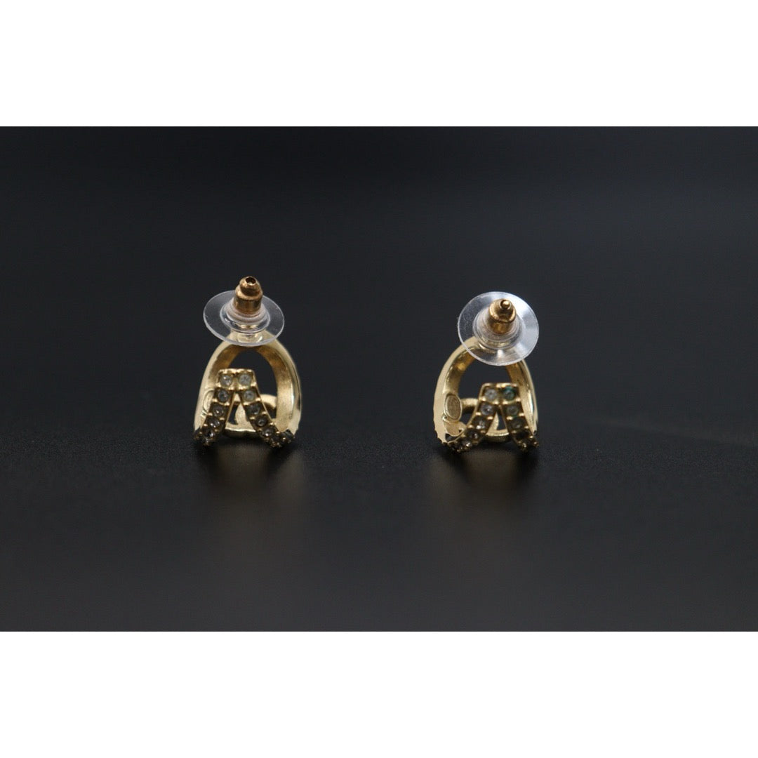 Include Authentic Detective Certificate of Authenticity｜Very Good ( Rank A) ｜CHANEL A22A COCO Mark Rhinestone Earrings Made In 2022Year｜V26030508