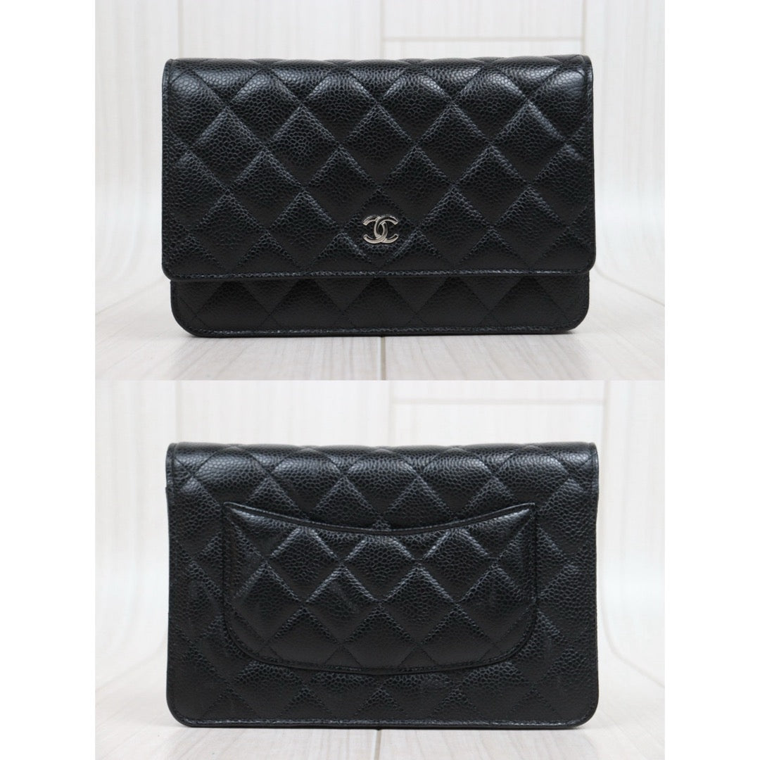 Very Good ( Rank A) ｜ CHANEL Matrasse Chain Caviar Skin WOC19 Shoulder Bag Black Made In 2018～2019Year ｜W25122602