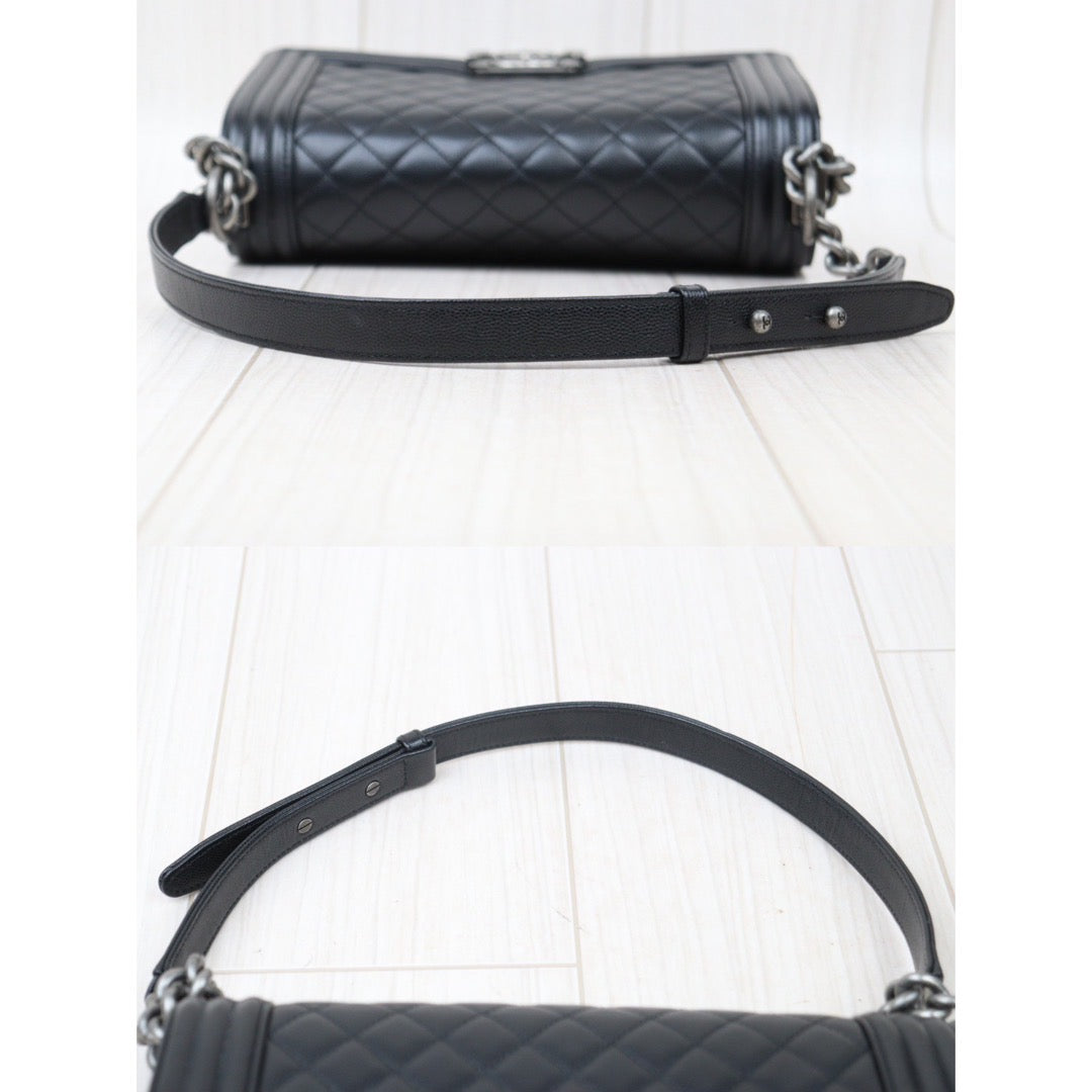 Rank A ｜CHANEL Caviar Skin  LeBoy Chain Shoulder Bag Medium Black  Made In 2018Year｜S24052207