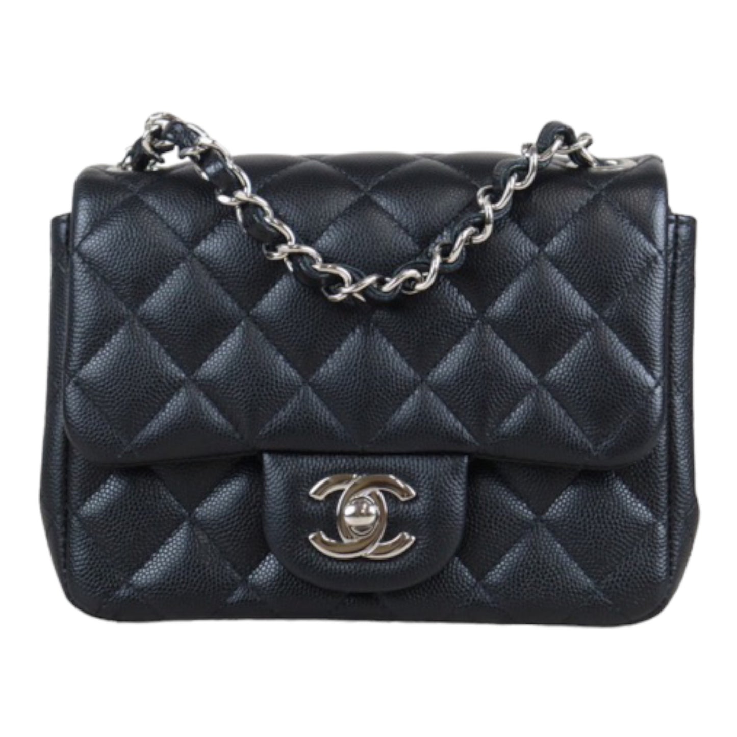 Rank SA ｜ Full Set CHANEL Caviar Skin Square 17 Shoulder Bag Black Made In 2018 Year｜23101007