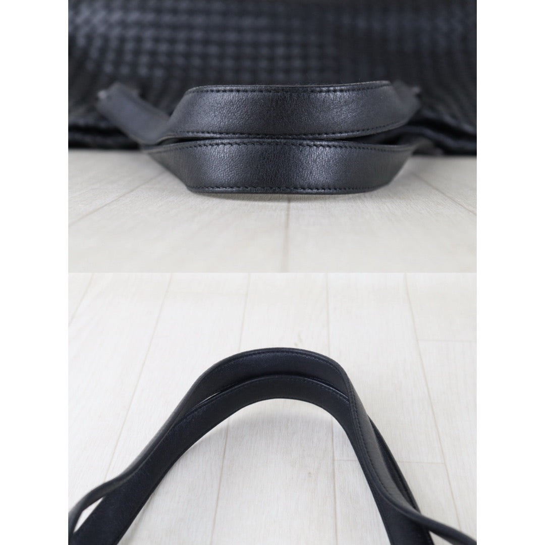 Include Entrupy Certificate of Authenticity｜Good ( Rank AB)｜ Bottega Veneta Lamb Skin Intrecciato Cesta GM Tote Black｜S26090739