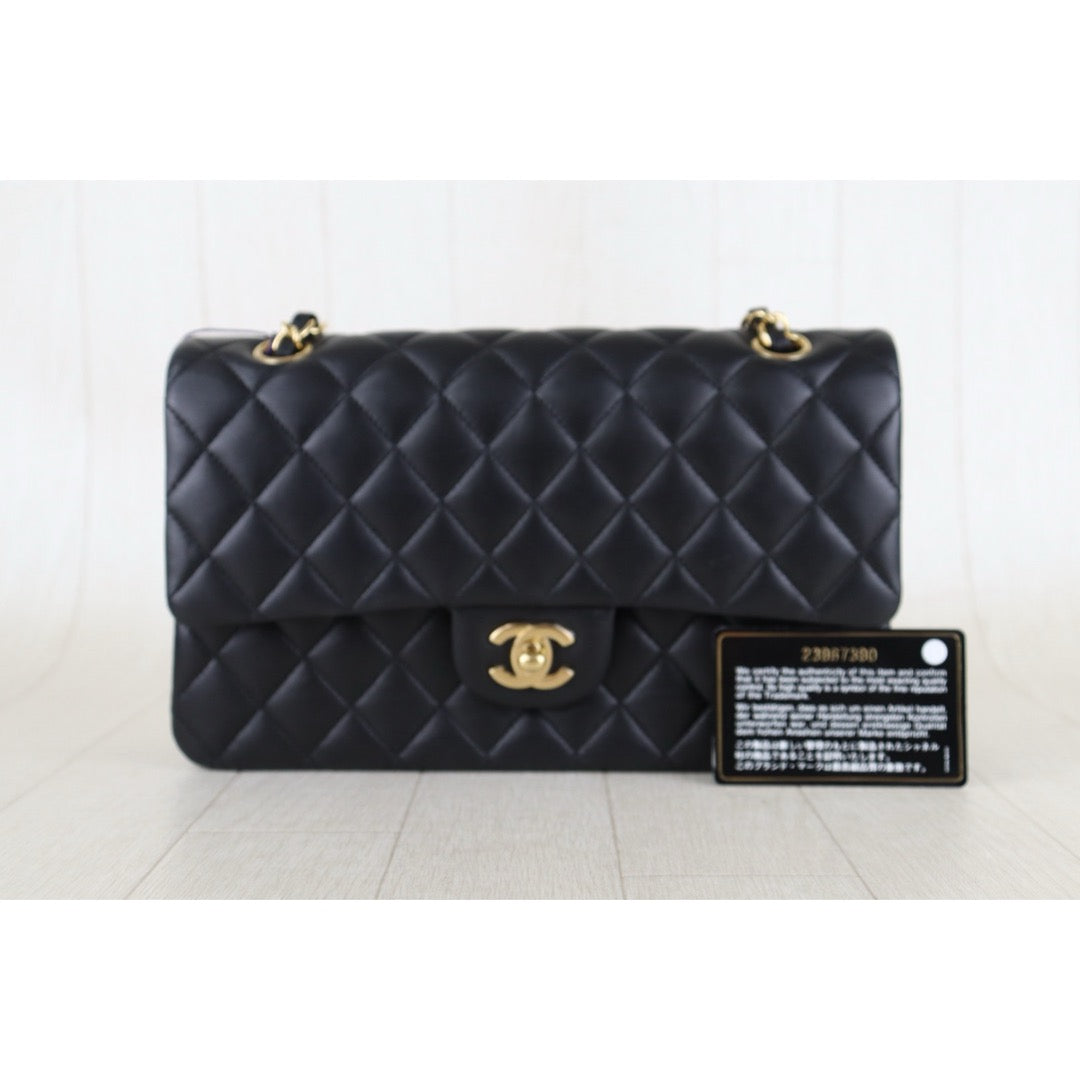 Include Entrupy Certificate of Authenticity｜Very Good ( Rank A)｜ CHANEL Lamb Skin Matrasse Chain Double Flap 25 Shoulder Bag  Black Made In 2017Year｜S26100201