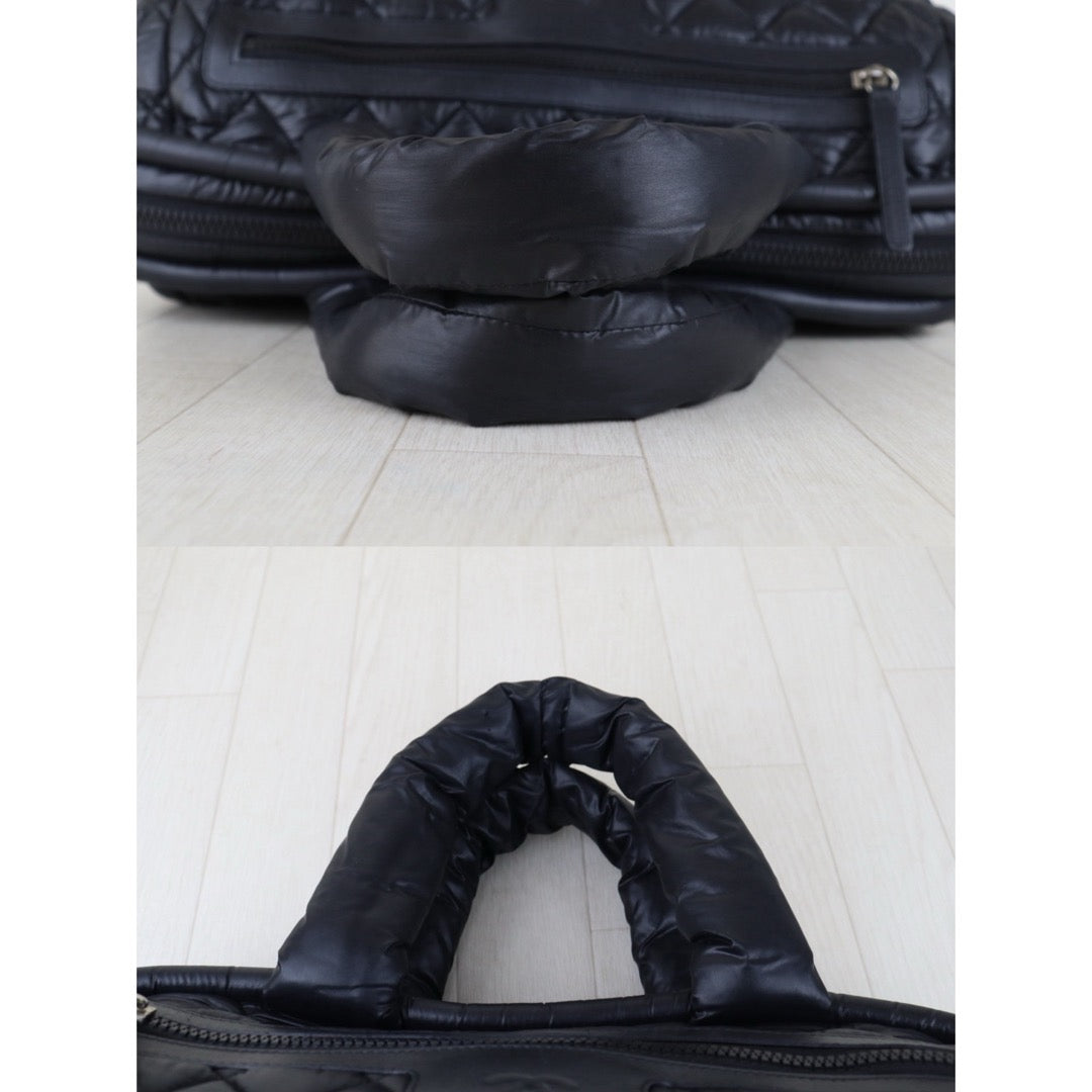 Include Entrupy Certificate of Authenticity｜Very Good ( Rank A)｜ CHANEL COCOON Down Tote Hand Bag  Black Made in 2011Year ｜H26011402