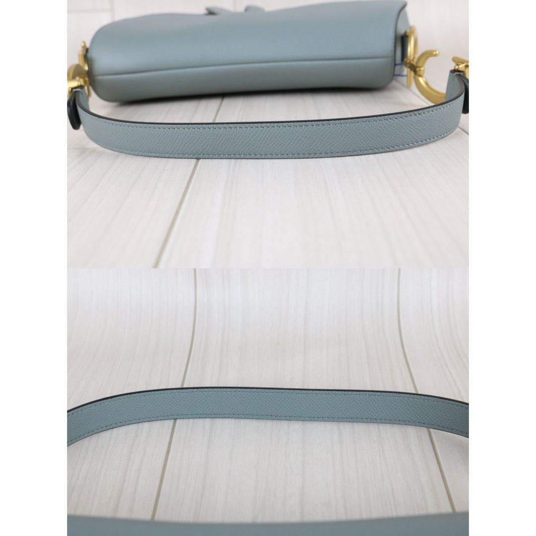 Very Good ( Rank A)｜Dior Trotter Saddle Shoulder Bag Medium Blue Current Model｜S25073011