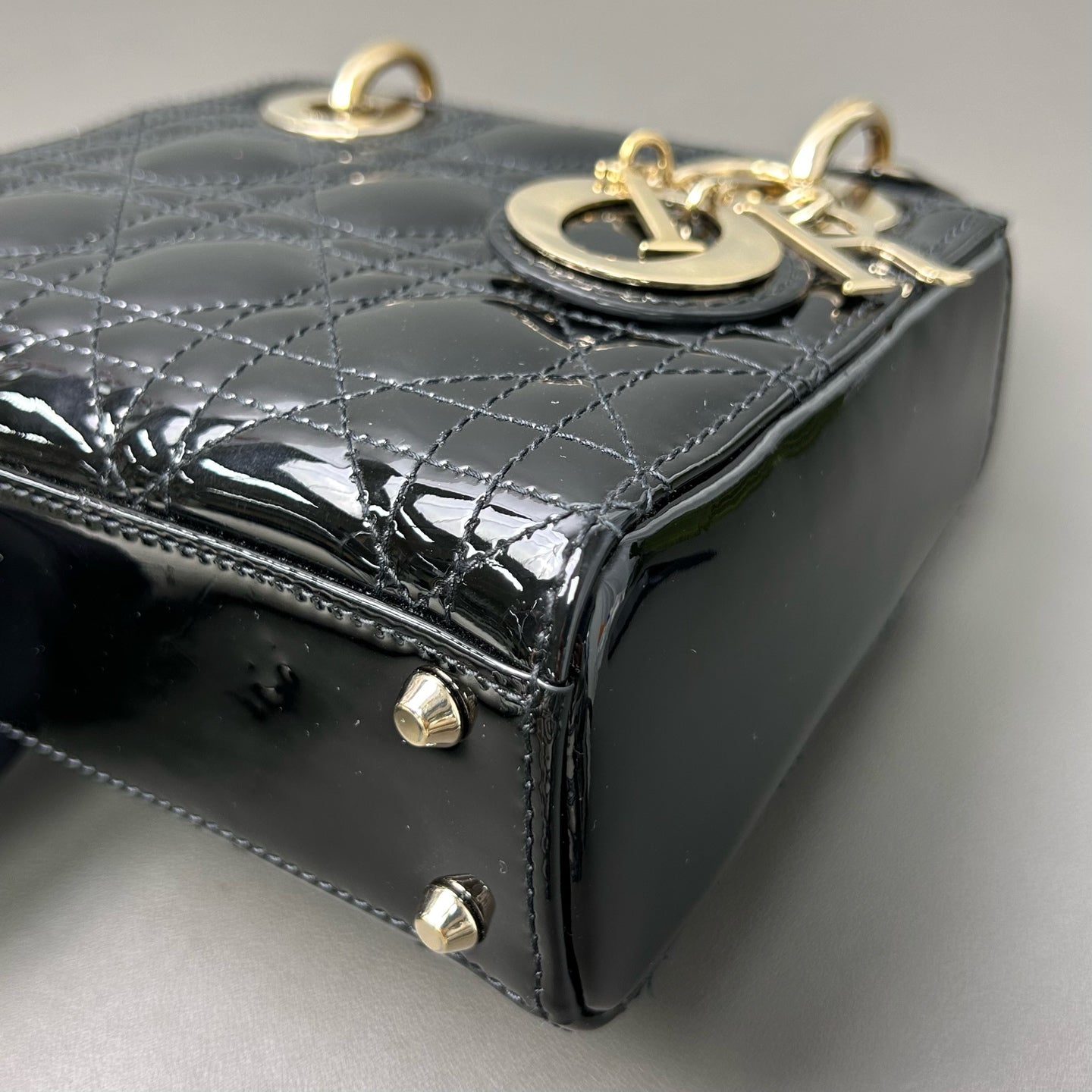 Dior Mini Lady Dior 2WAY Shoulder Bag Handbag Black