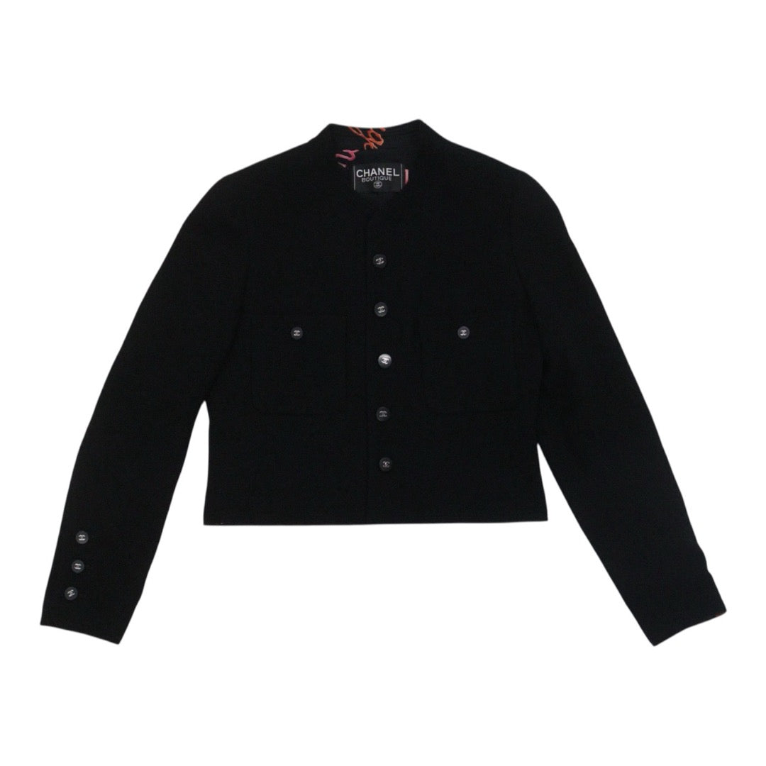 Very Good ( Rank A) ｜ CHANEL Wool  Black Boutique Coat｜W25102109