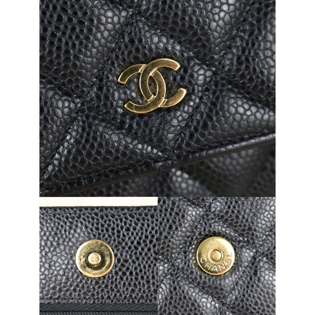 Very Good ( Rank A) ｜Full Set CHANEL Matrasse Chain Caviar Skin WOC19 Shoulder Bag Black Made In 2020Year ｜W25111203
