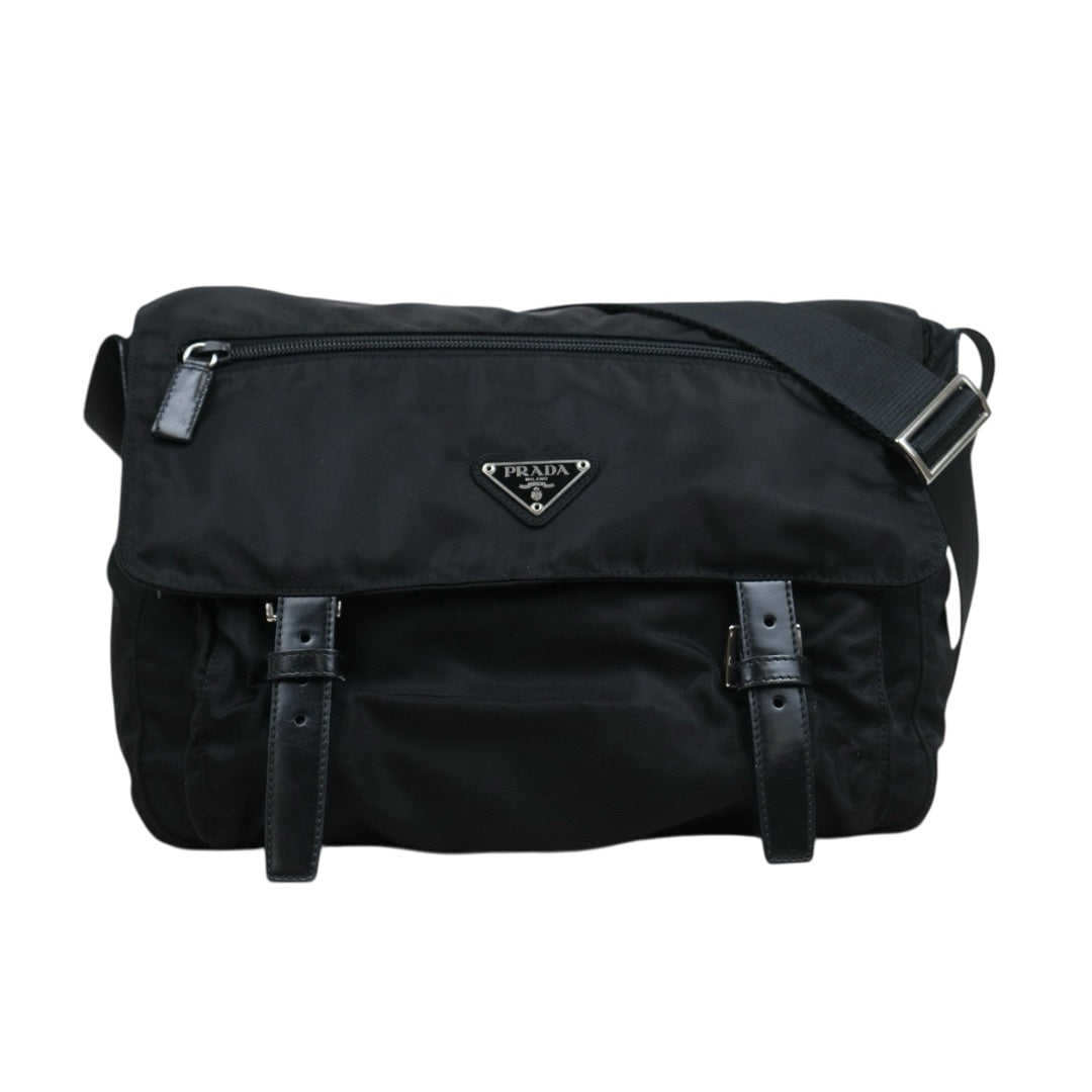 Good ( Rank AB) ｜Prada  Nylon ShoulderBag Black Silver Hardware｜25090209