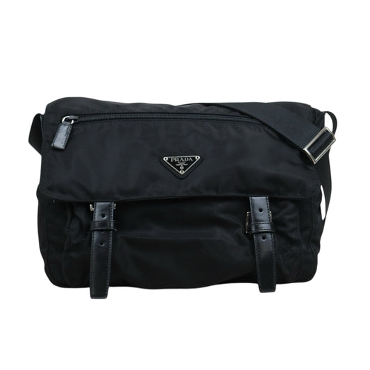 Good ( Rank AB) ｜Prada  Nylon ShoulderBag Black Silver Hardware｜25090209