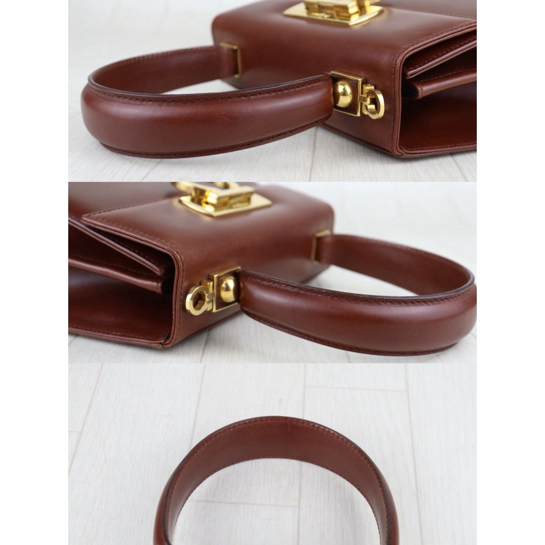 Good ( Rank AB)｜Ferragamo Gancini 2WAY Handbag Shoulderbag Golden Brown｜H25090812