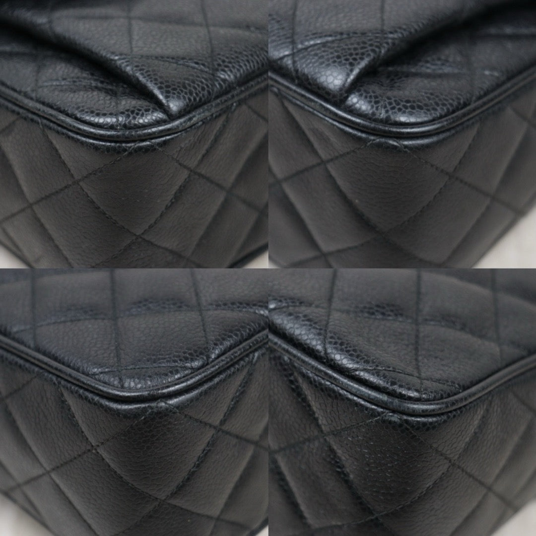 Good ( Rank AB)｜ CHANEL  Caviar Skin Leather Calf Leather Camera Bag  Shoulder Bag Black  Made in 1991-1994Year ｜W24120910