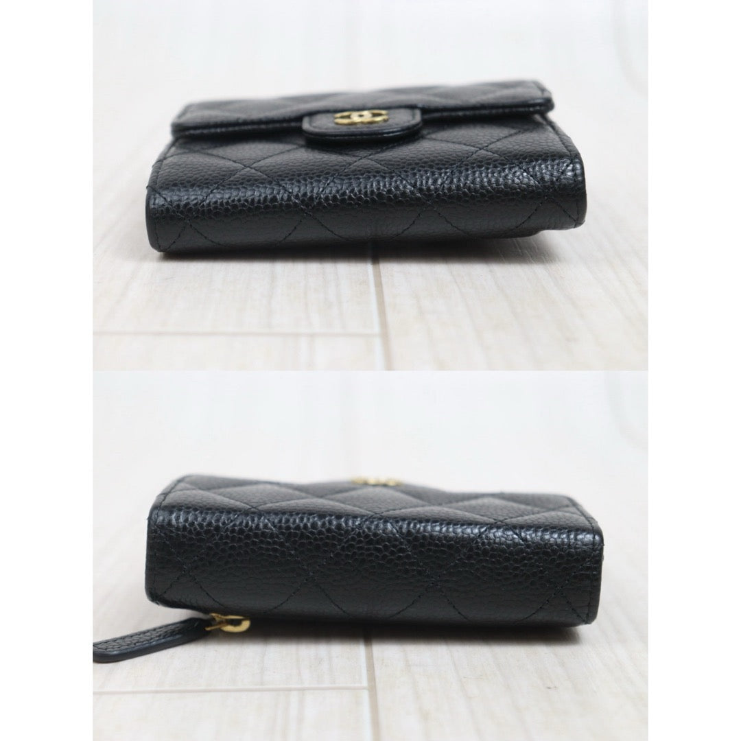 Include Entrupy Certificate of Authenticity｜Good ( Rank AB)｜Chanel Caviar Skin Black Wallet IC Chips Model ｜26070703