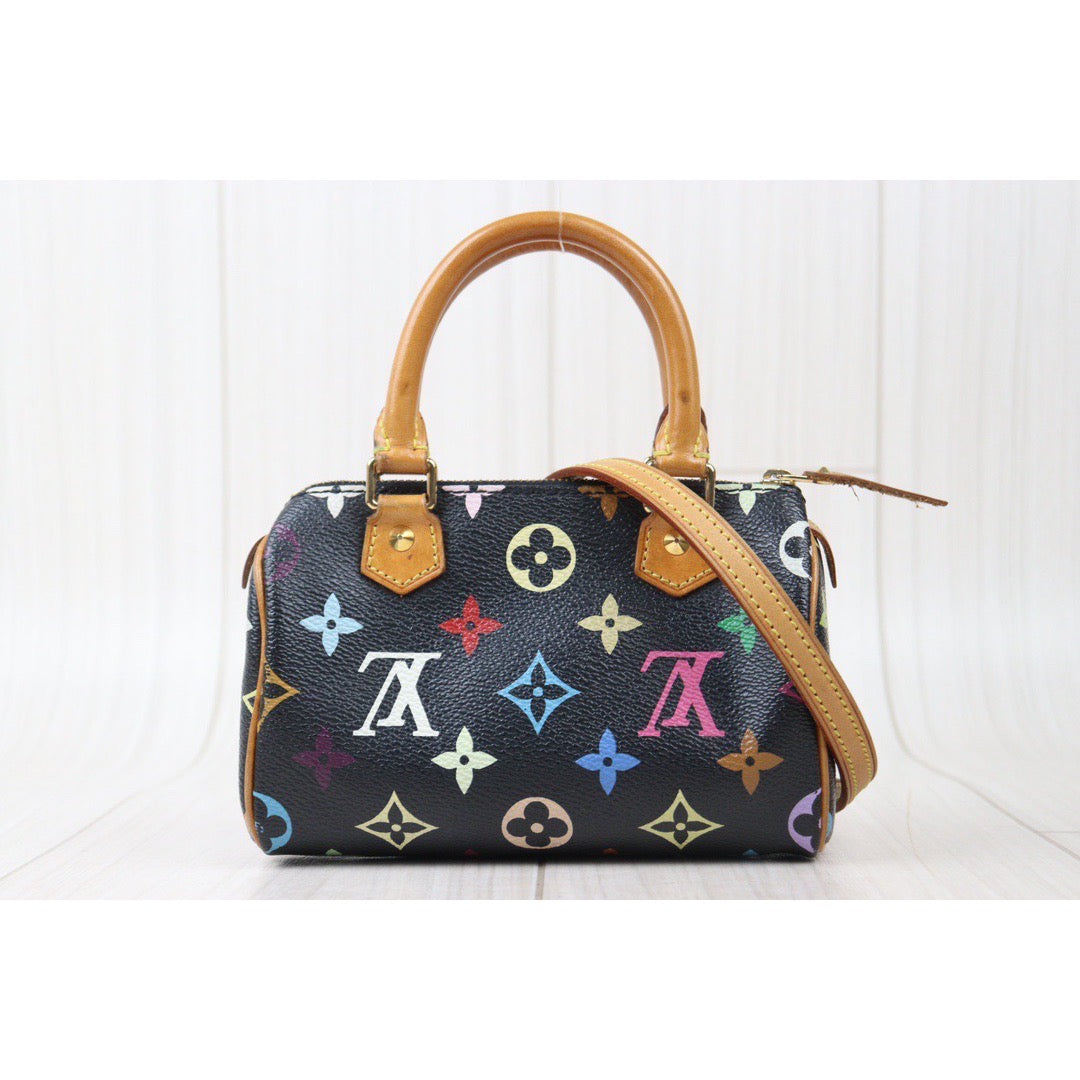 Good ( Rank AB) ｜ LV Monogram Multicolor Mini Speedy Handbag With Shoulder Strap ｜24070807