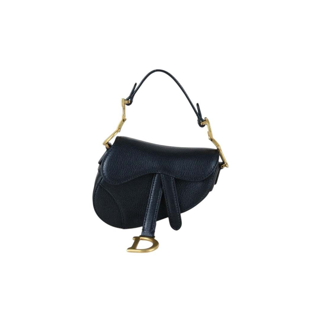 Very Good ( Rank A)｜Dior Trotter Saddle Calf Leather Mini Mini HandBag  Black ｜S25103007