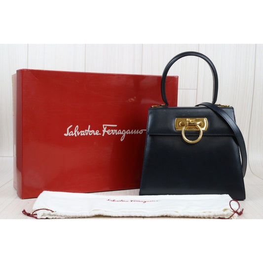 Rank AB  ｜Ferragamo Gancini 2WAY Handbag  Shoulder Bag｜24021538