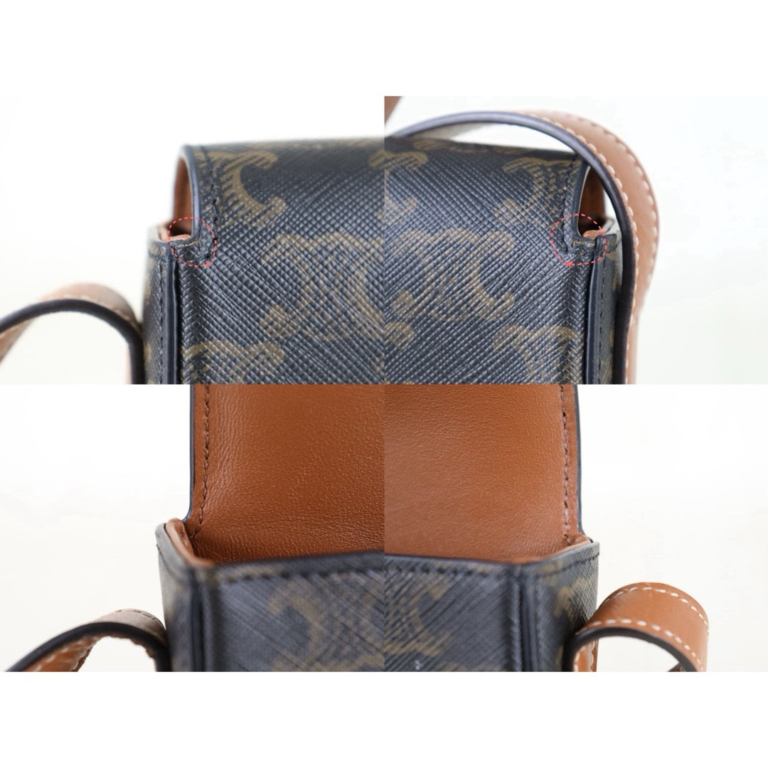 Very Good ( Rank A)｜ CELINE Macadam Triomphe Shoulder Bag  Golden Hardware｜S25121116