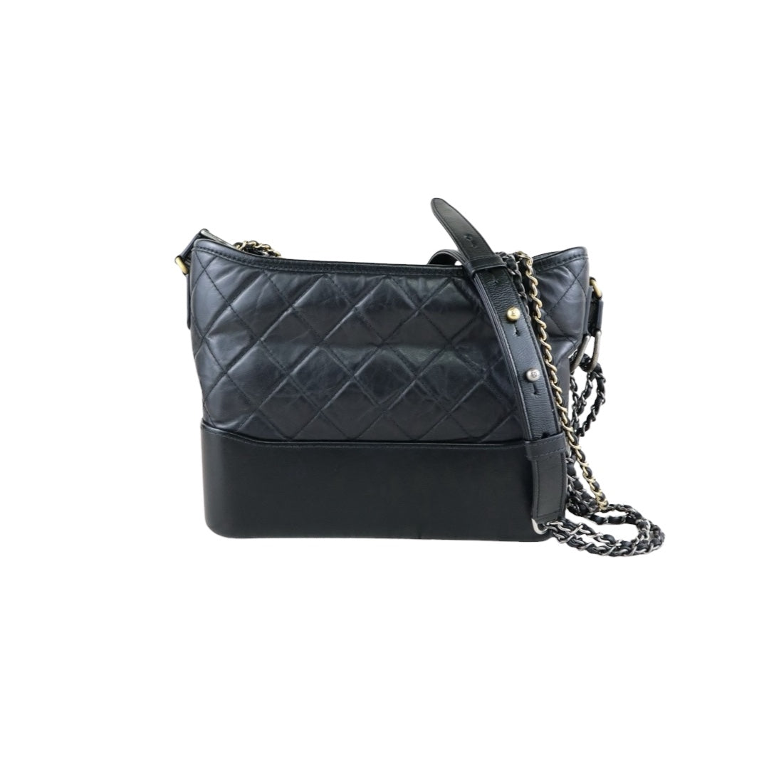 Very Good ( Rank A) ｜CHANEL MM Gabrielle Aged Calfskin Shoulder Bag Black IC Chips Model｜S25102901