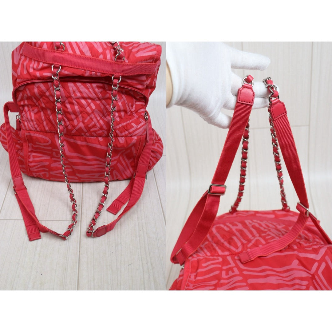 Include Entrupy Certificate of Authenticity｜Very Good ( Rank A)｜CHANEL Coco Neige Series Pink Nylon Backpack  IC Chips Model｜Y26040707