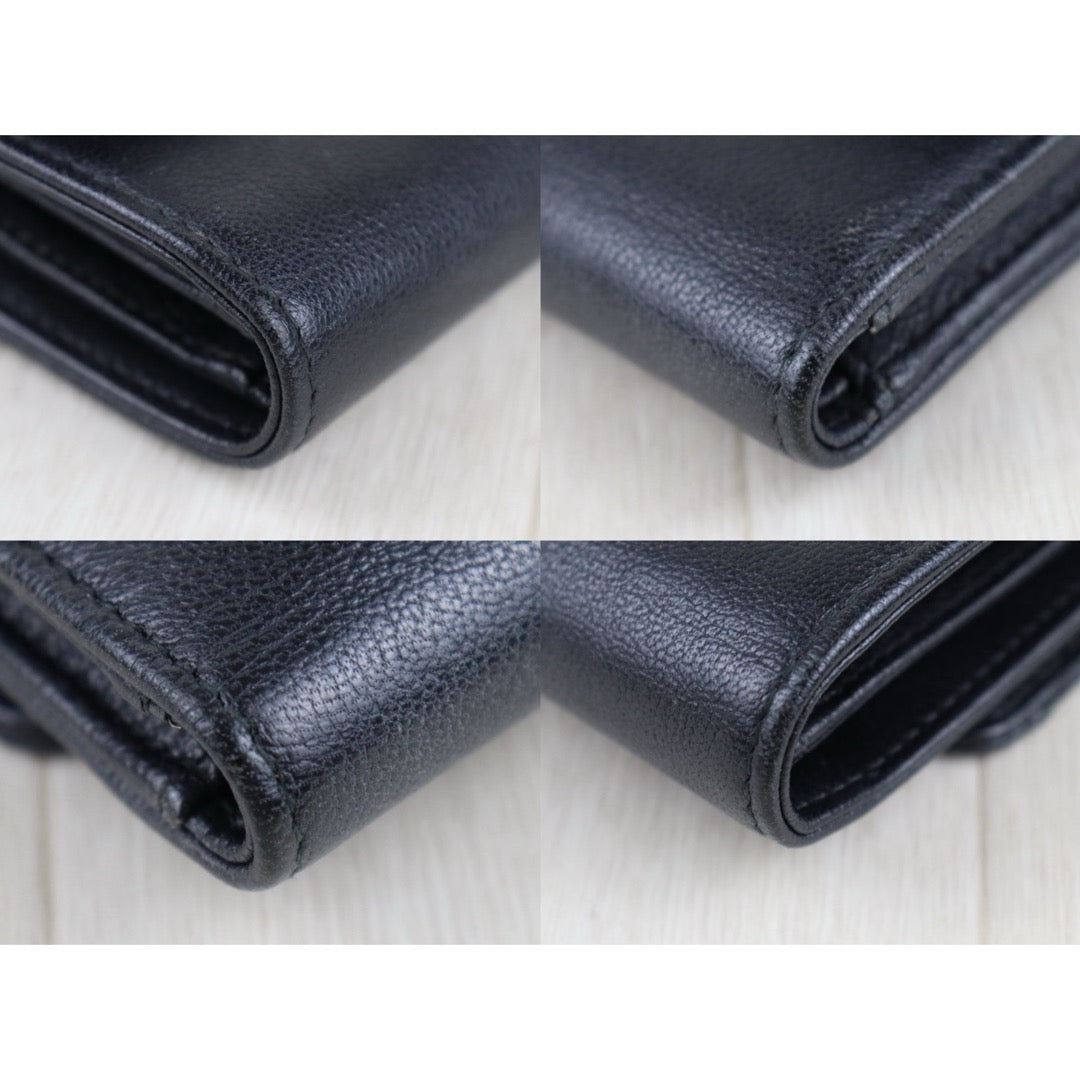 Include Entrupy Certificate of Authenticity｜Good ( Rank AB)｜Chanel Calf Skin V-Patterned Black Wallet Made In 2019Year｜S26072510