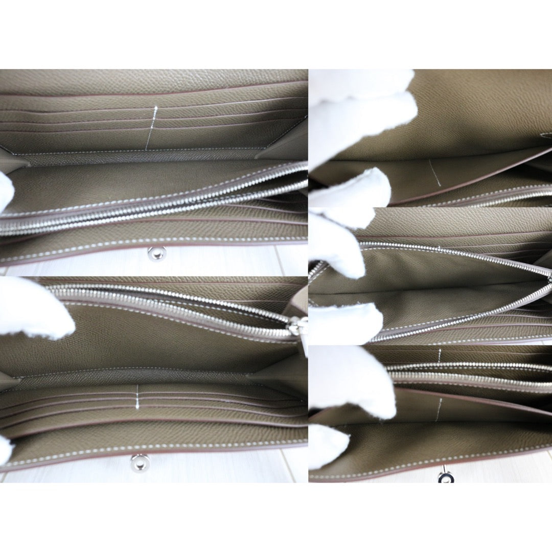 Very Good ( Rank A)｜ HERMES Epsom Kelly Wallet Etoupe Gray □X Stamp Made In 2016Year｜X25110337