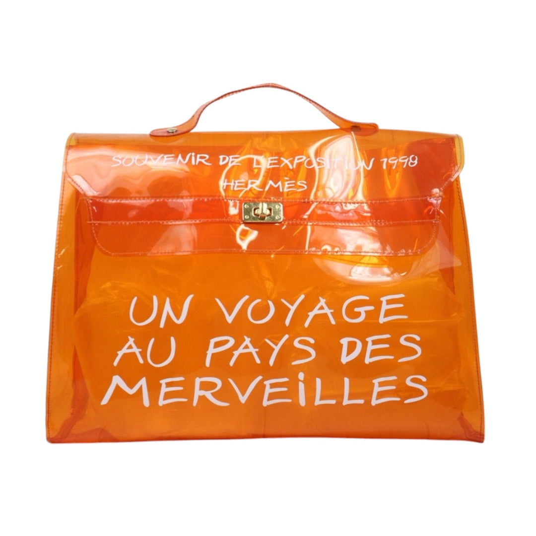 Very Good ( Rank A)｜ HERMES Kelly 40 Orange Vinyl Handbag Limited edition｜25042107