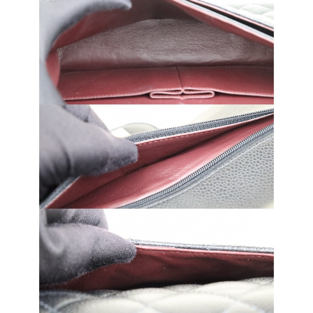 Very Good ( Rank A)｜ CHANEL Caviar Skin Matrasse Double Flap 25 Shoulder Bag Black Made In 2010-2011 Year｜S25032101