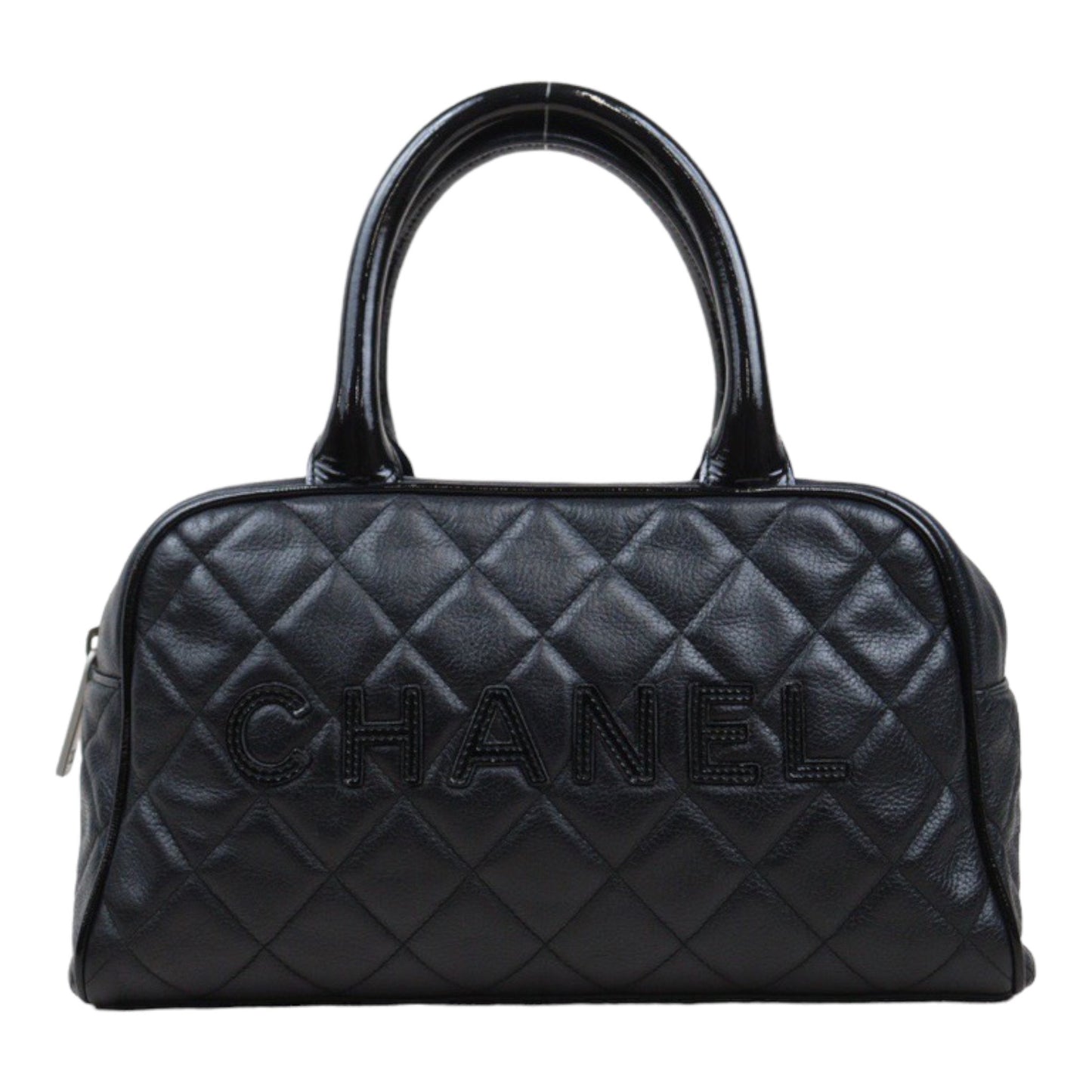 Rank AB｜ CHANEL Calf Skin Bowling Bag Hand Bag Made In 2000～2002Year｜24040802