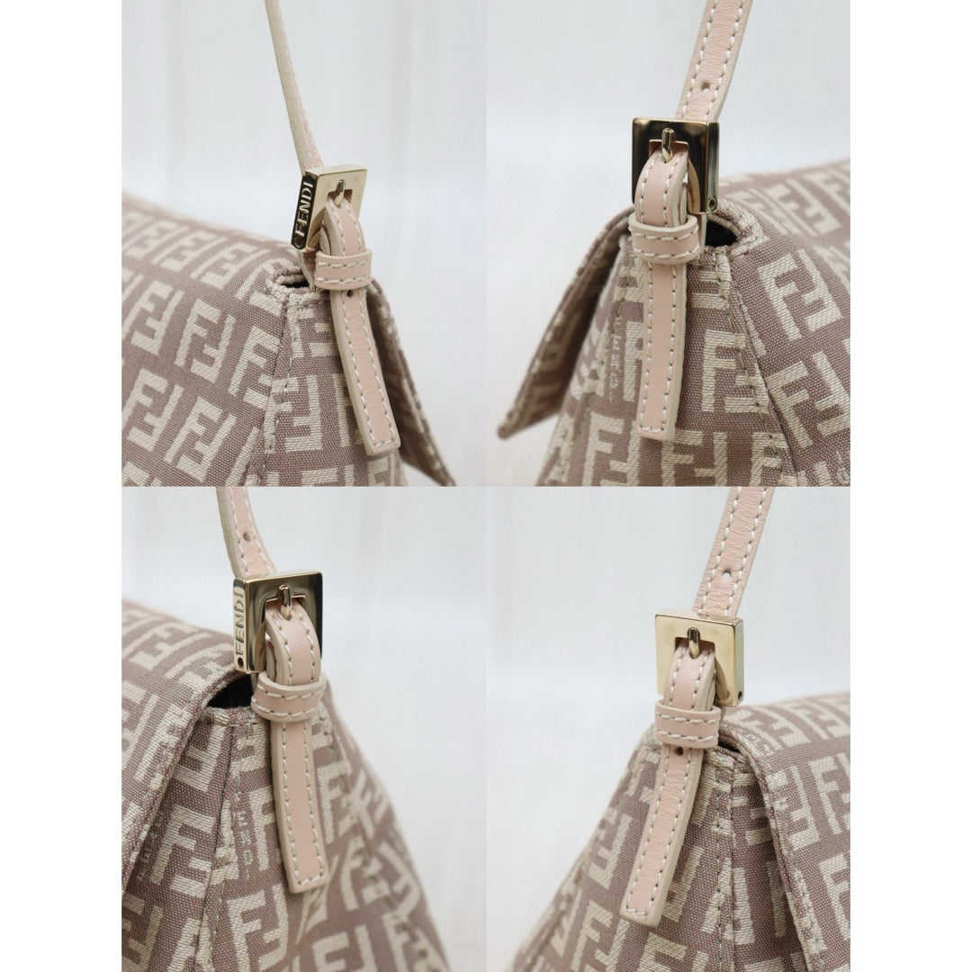 Very Good ( Rank A)｜ FENDI Zucca Mamma Baguette Shoulder Bag  Gold Hardware Pink｜25090506