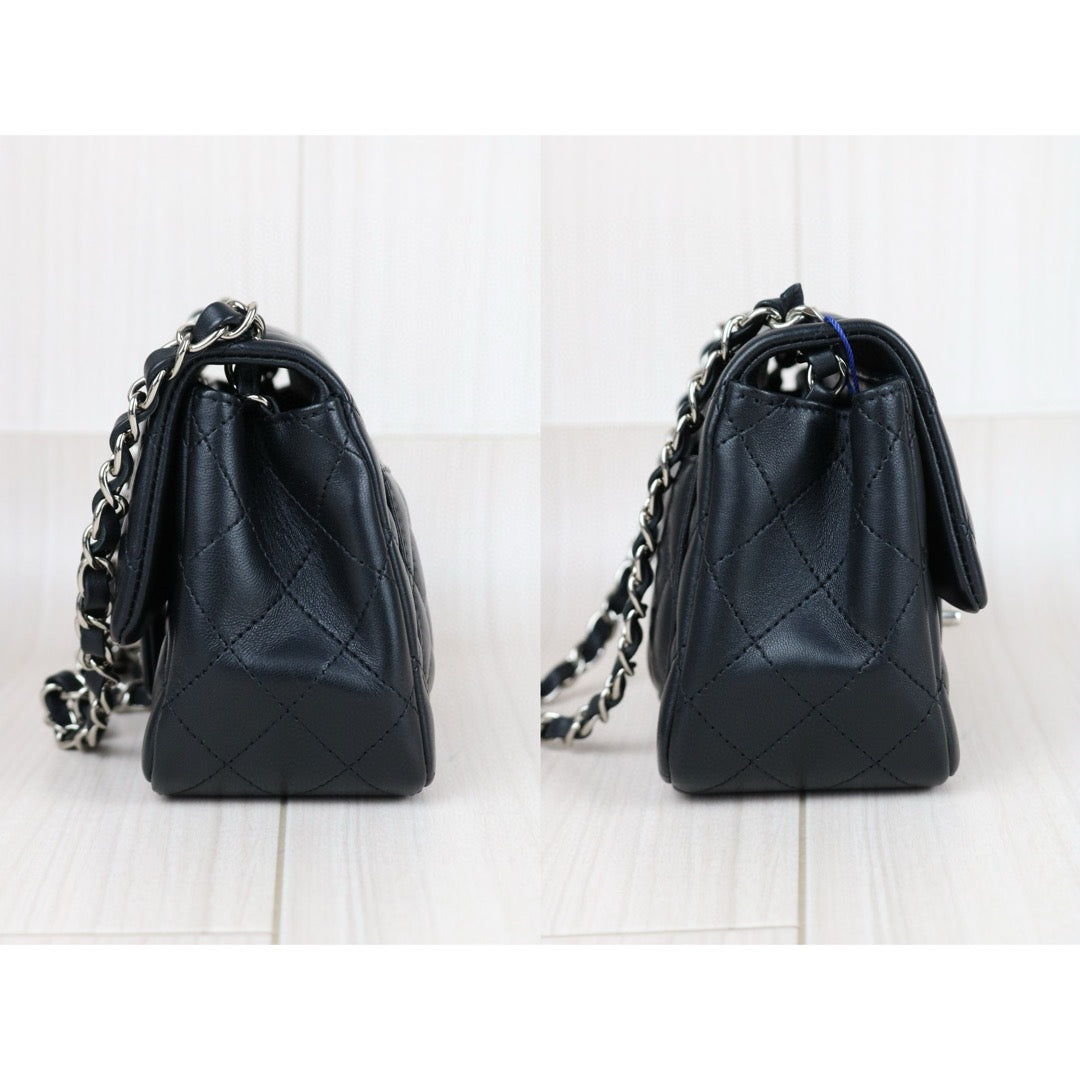 Very Good ( Rank A)｜ CHANEL Lanbskin Square 17  Shoulder Bag Black Made In 2020～2021 Year ｜W25042805