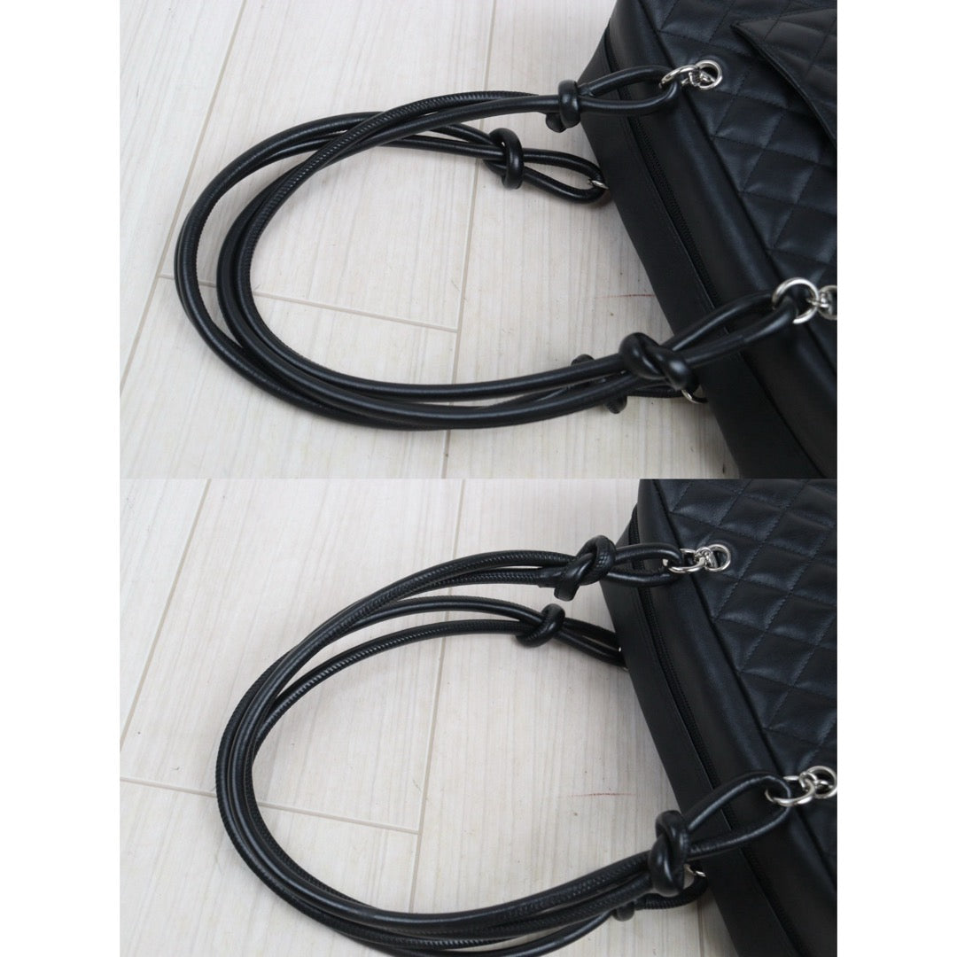 Very Good ( Rank A)｜ CHANEL Cambon Line Bowling Bag Black Made In 2003～2004 Year｜25092602