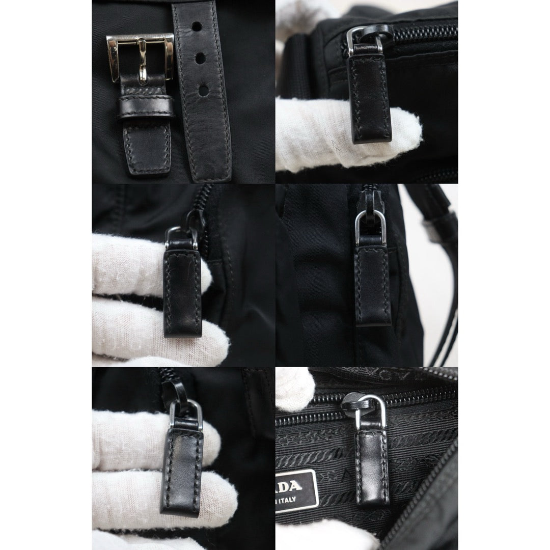 Include Entrupy Certificate of Authenticity｜Very Good ( Rank A)｜Prada  Nylon Black Shoulder Bag  Silver Hardware｜26062911