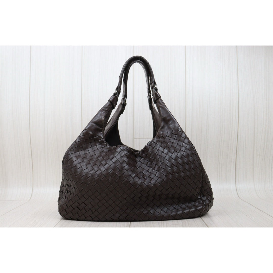 Fair ( Rank B)｜ Bottega Veneta Lamb Skin Braid Hobo HandBag Brown｜V25060509