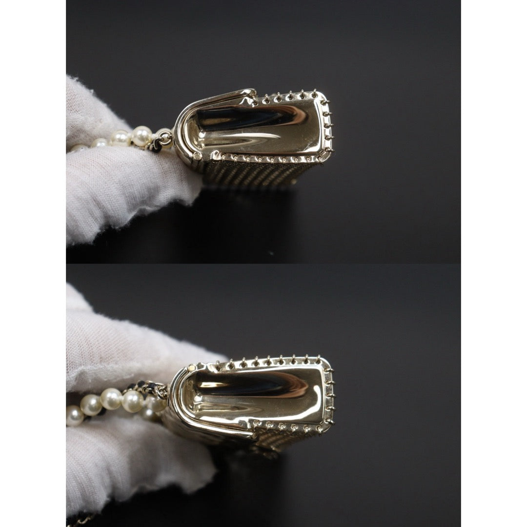 Very Good ( Rank A)｜ CHANEL Coco Mark Hollow Design Pearl Double Chain Tinybag made in 2021 year｜S26021403