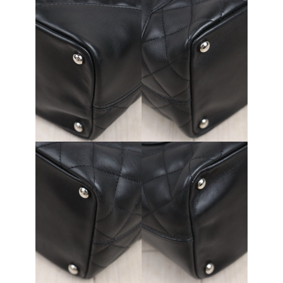 Very Good ( Rank A)｜ CHANEL Cambon Line Calf Leather So Black Tote Bag MM Made In 2004-2005Year｜25090207