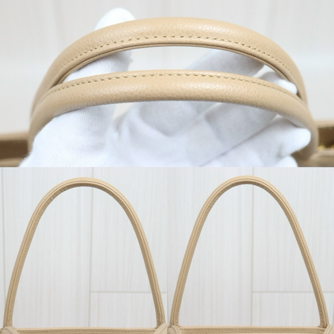 Include Entrupy Certificate of Authenticity｜Good ( Rank AB)｜ CHANEL Caviar Skin Calf Leather Tote Bag Beige Made In 2000～2002Year｜26062608