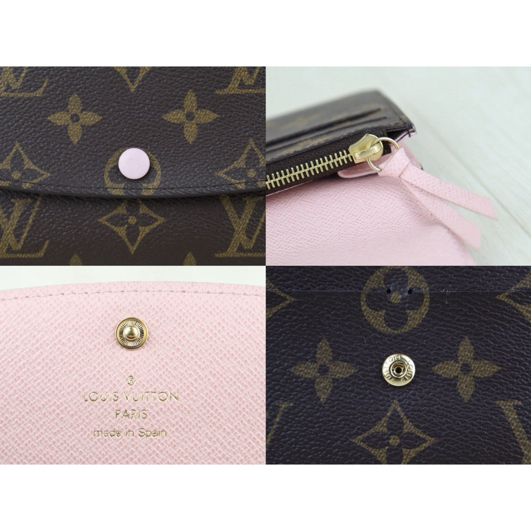 Include Entrupy Certificate of Authenticity｜Very Good ( Rank A)｜ Louis Vuitton Monogram Emilie Long Wallet ｜S26062205