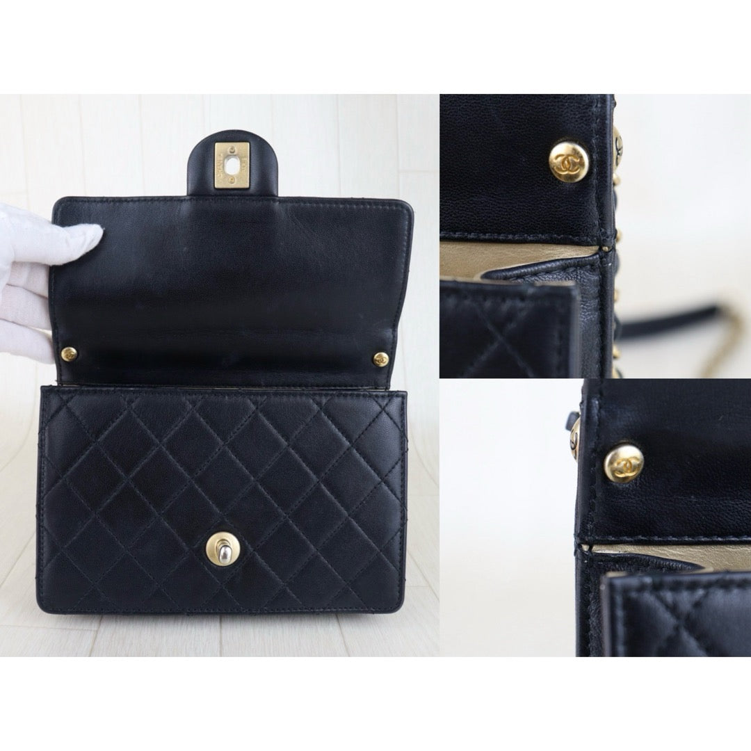 Good ( Rank AB)｜ CHANEL Lamb Skin Matrasse Pearl Chain CF Shoulder Bag Made in 2020-2021 Year｜H25111701