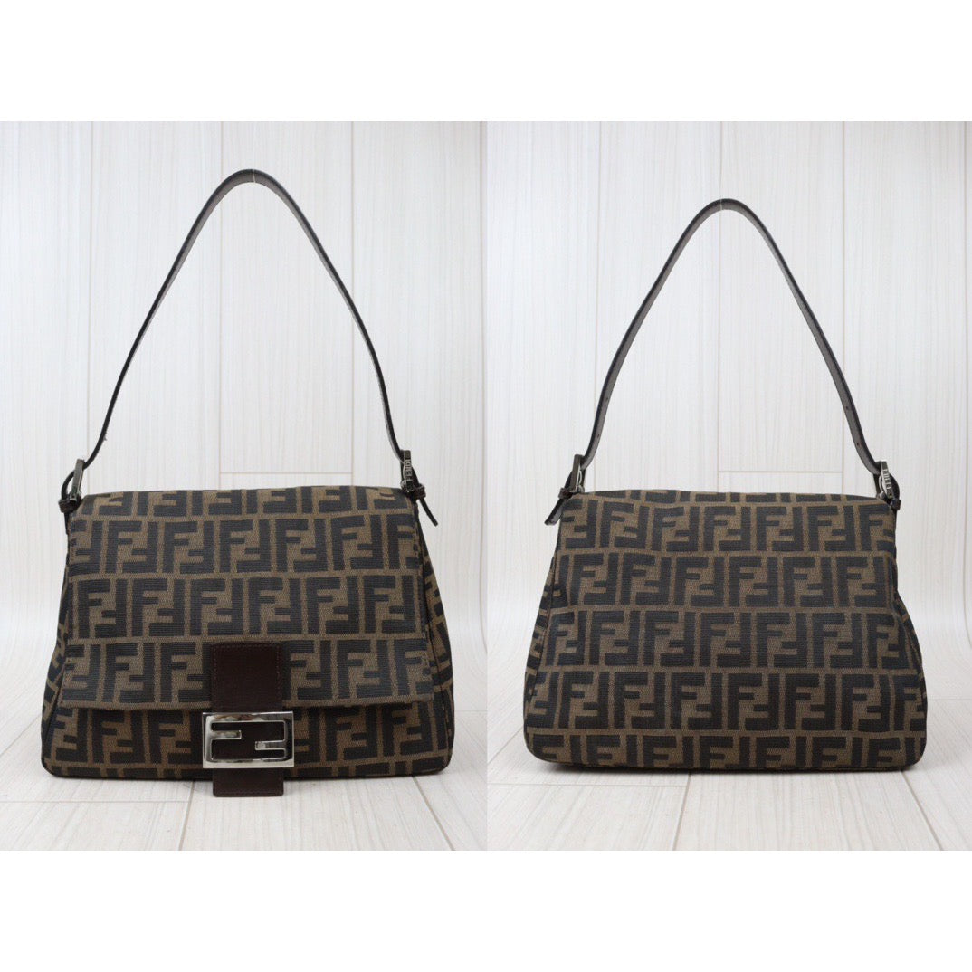 Rank A｜ FENDI Zucca Mamma Baguette Shoulder Bag ｜24042601