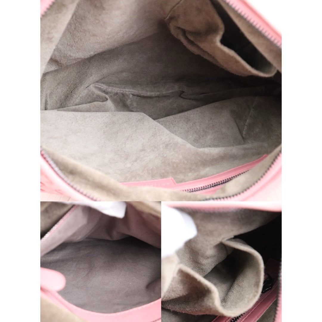 Very Good ( Rank A)｜ Bottega Veneta Lamb Skin Braid Shoulder Bag Rose Pink｜S26022612