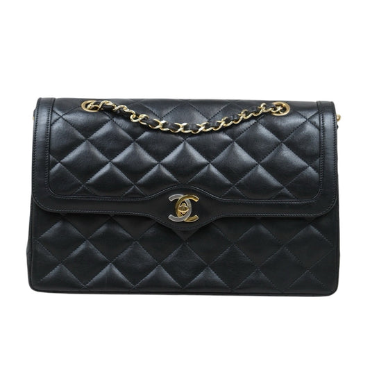 Good ( Rank AB) ｜ CHANEL Paris Limited Series Matrasse Classic Double Flap 28 Shoulder Bag Black Made In 1991-1994 Year｜P24120207