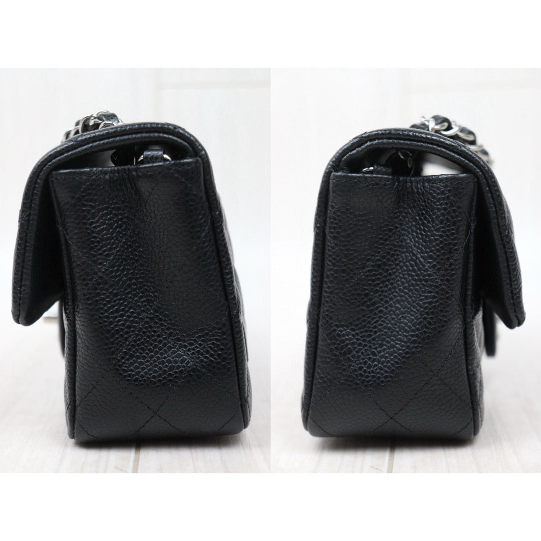 Very Good ( Rank A)｜ CHANEL Caviar Skin Matrasse Single Flap 20 Shoulder Bag Black Made In 2018 Year  ｜S24121805