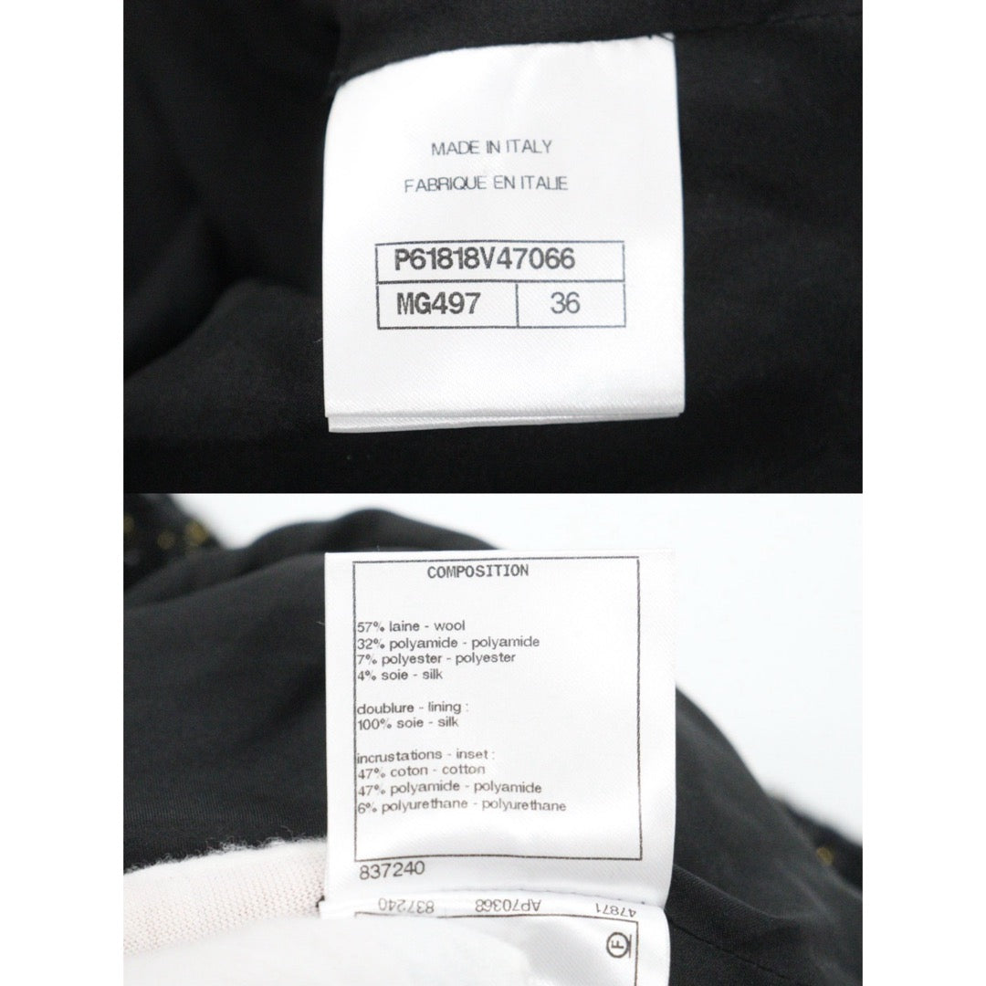 Very Good ( Rank A) ｜ CHANEL 19 Egypt Series Black Graffiti Wool Sweater 36 size  ｜W25102103