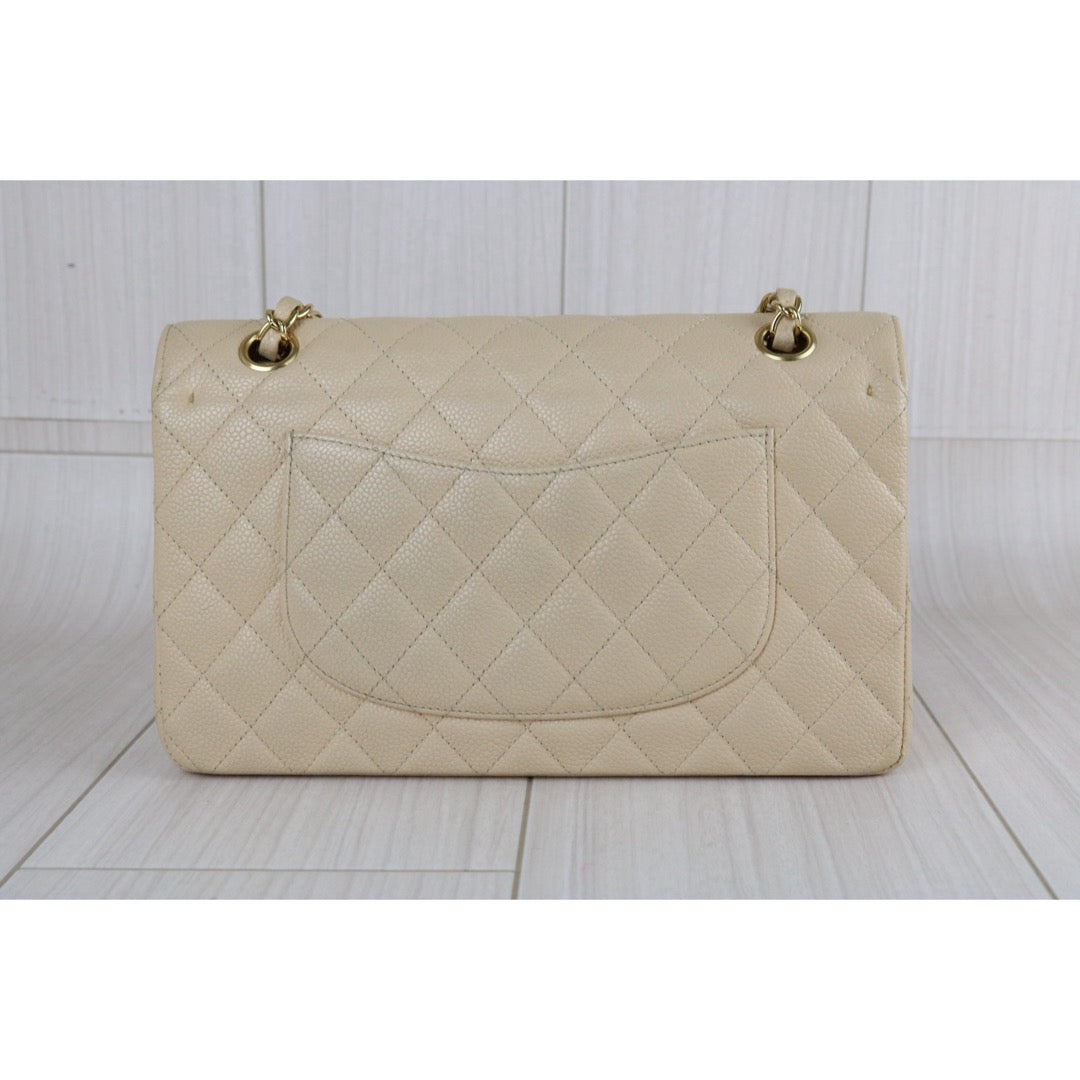 Include Entrupy Certificate of Authenticity｜Very Good ( Rank A)｜ CHANEL Caviar Skin Calf Leather Double Flap 25 Shoulder Bag  Made in 2009-2010 Year｜S26051701